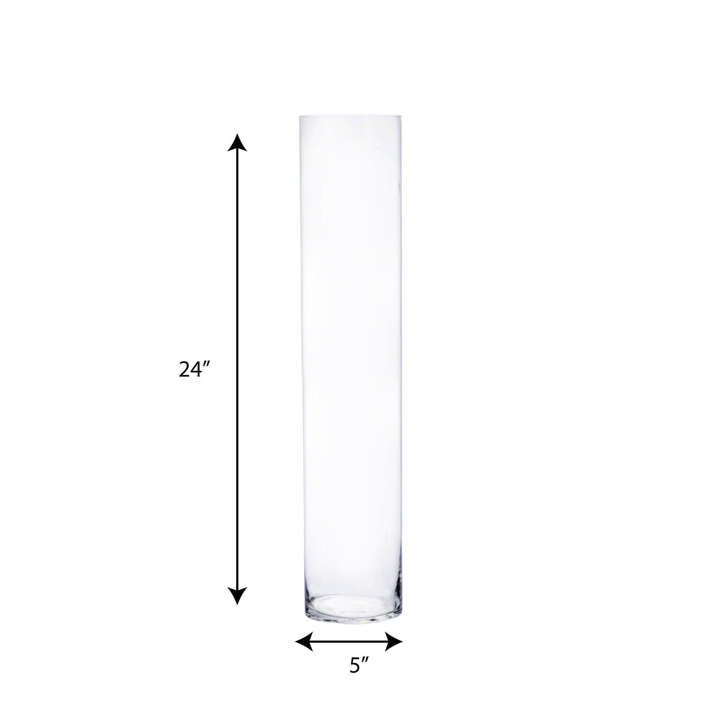 6 PCS Clear Glass Cylinder Vase D-5" H-24"