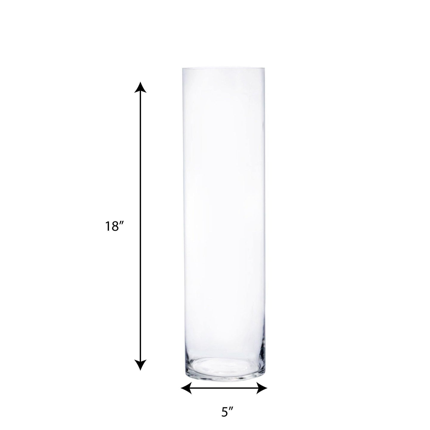 12 PCS Clear Glass Cylinder Vase D-5" H-18"