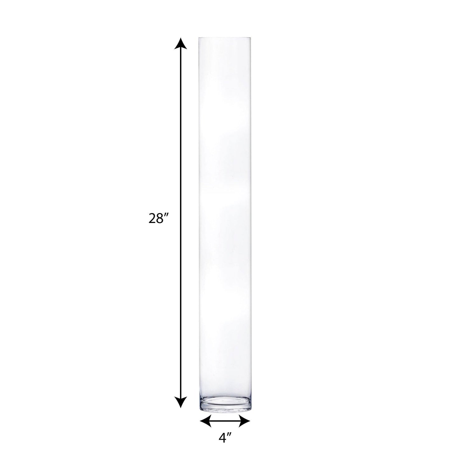 12 PCS Clear Glass Cylinder Vase D-4" H-28"