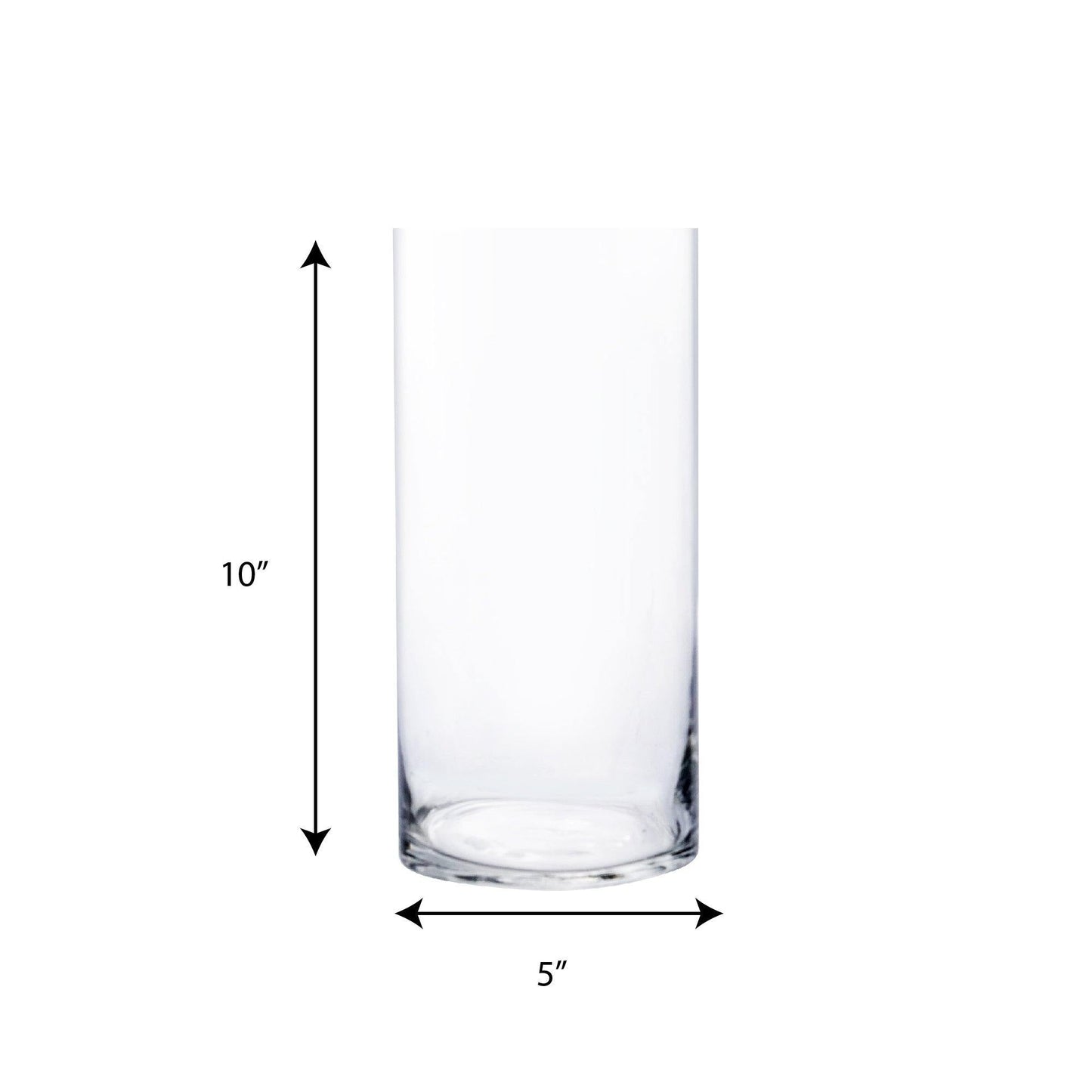 12 PCS Clear Glass Cylinder Vase D-5" H-10"