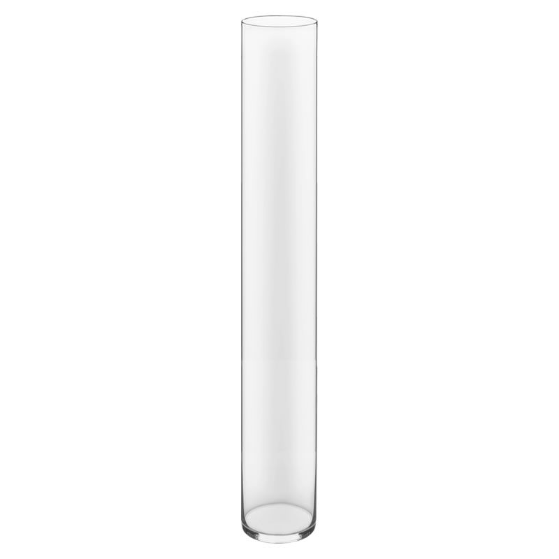 12 PCS Clear Glass Cylinder Vase D-4" H-28"