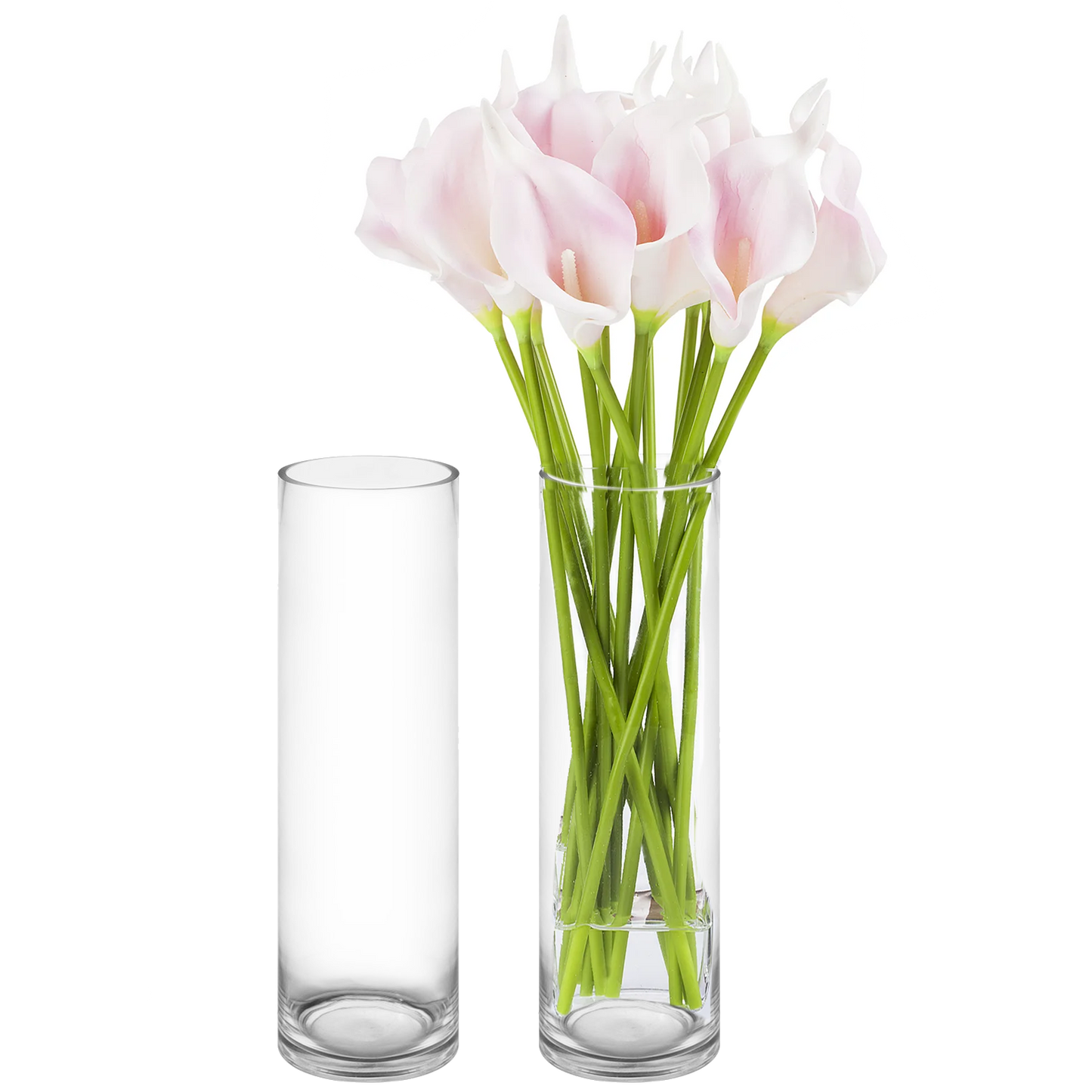 12 PCS Clear Glass Cylinder Vase D-5" H-18"
