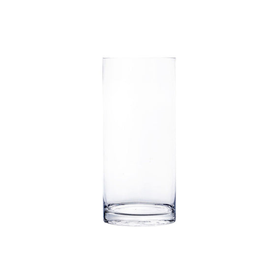 12 PCS Clear Glass Cylinder Vase D-4" H-9"