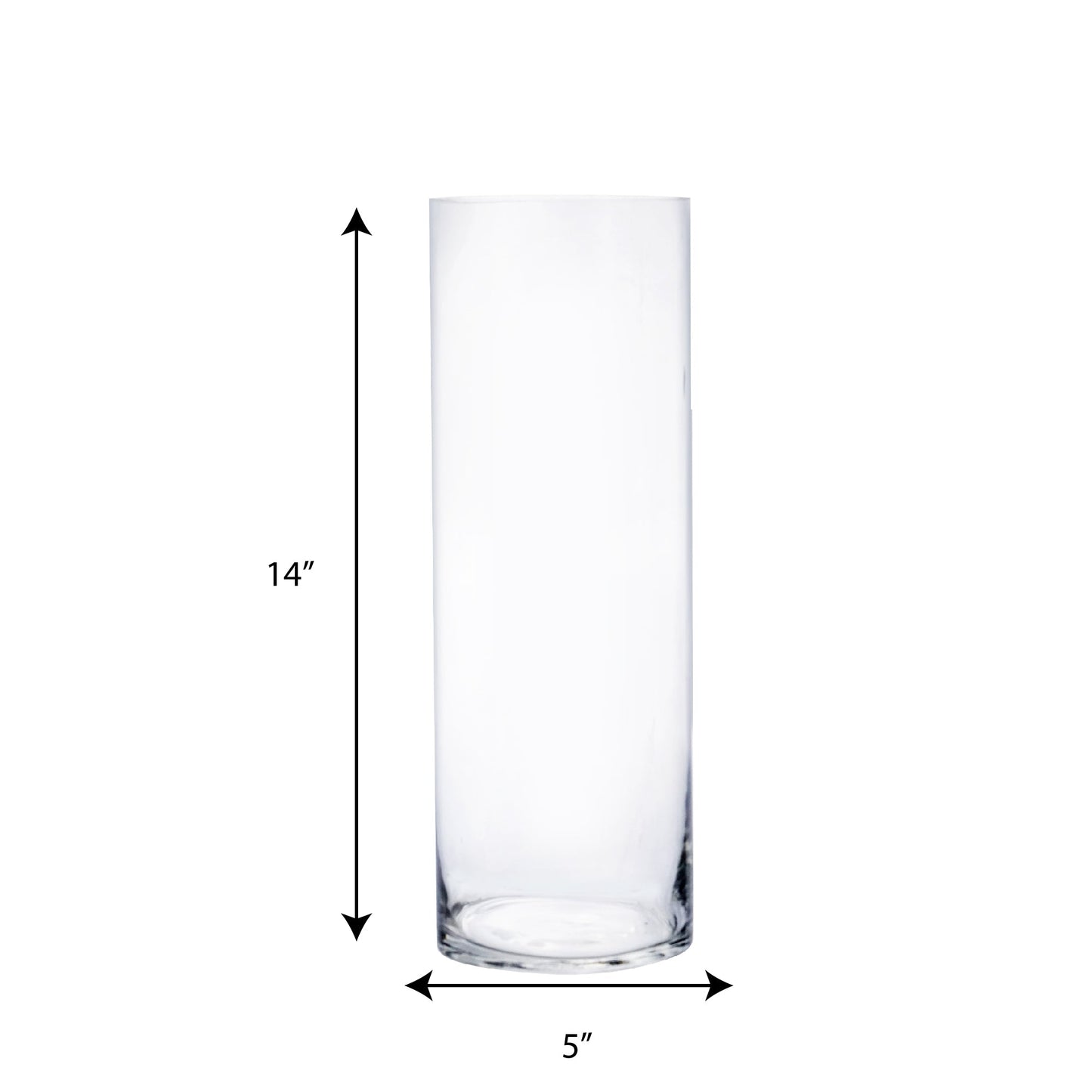 12 PCS Clear Glass Cylinder Vase D-5" H-14"