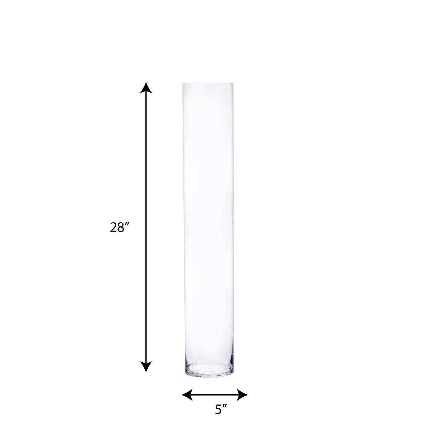 6 PCS Clear Glass Cylinder Vase D-5" H-28"