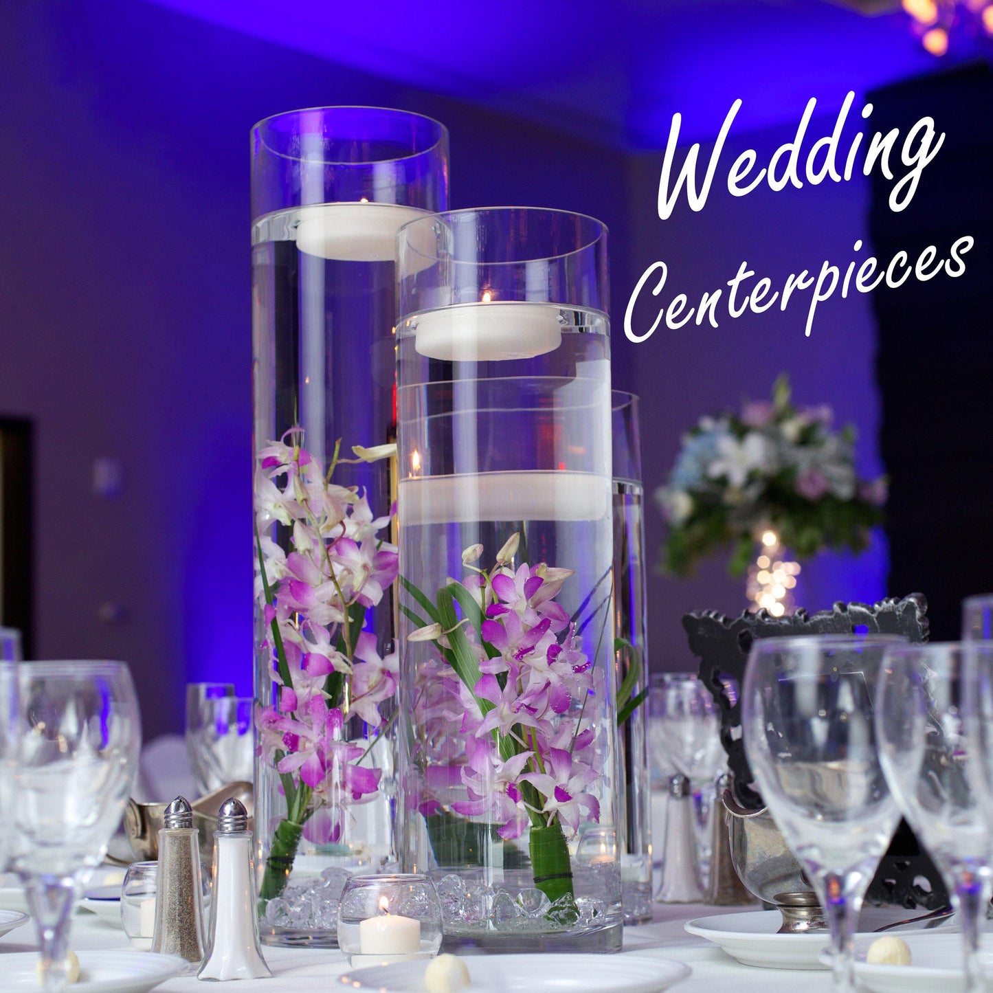 4 PCS Clear Glass Cylinder Vase D-6" H-20"