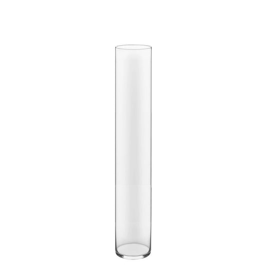 12 PCS Clear Glass Cylinder Vase D-4" H-24"