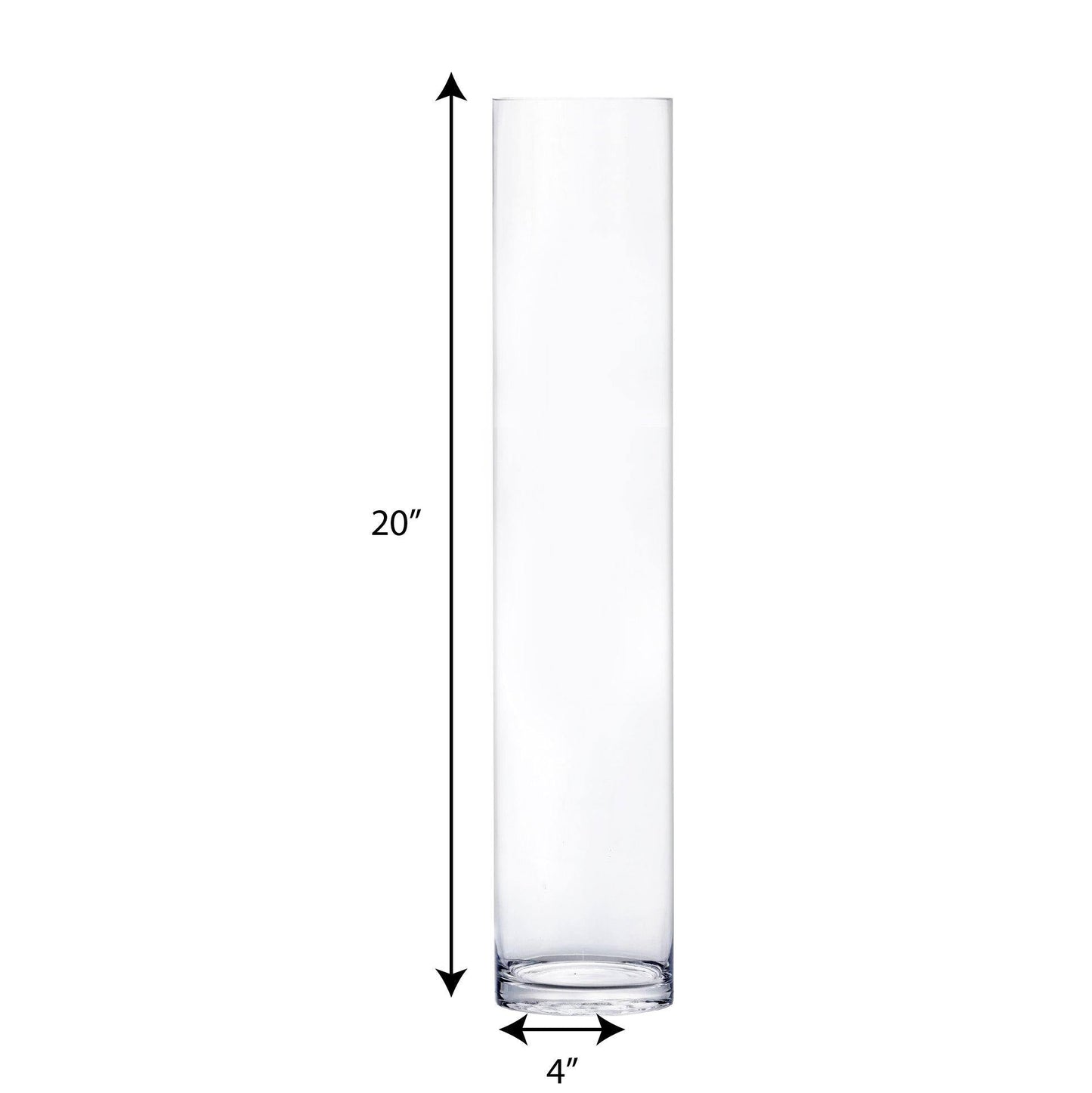 12 PCS Clear Glass Cylinder Vase D-4" H-20"