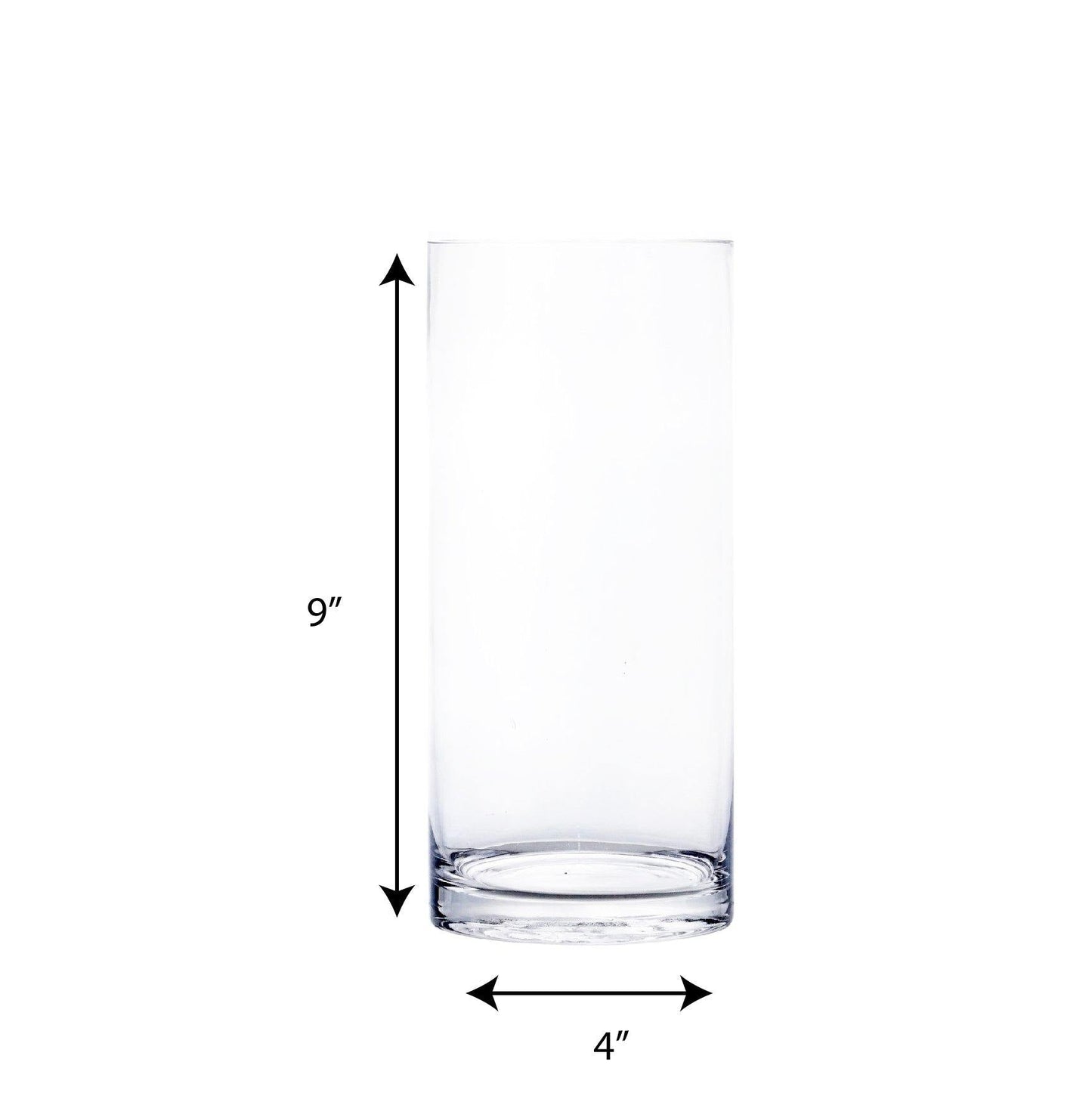 12 PCS Clear Glass Cylinder Vase D-4" H-9"