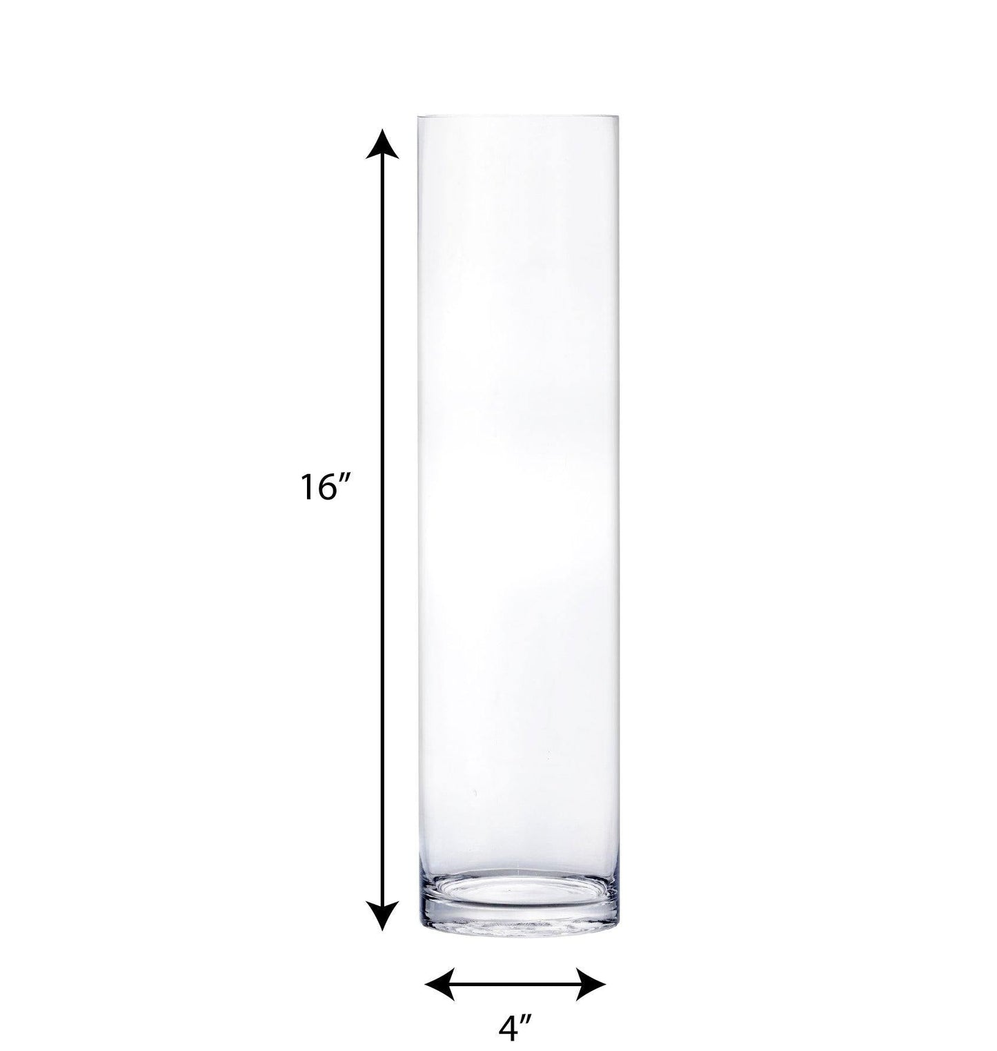 12 PCS Clear Glass Cylinder Vase D-4" H-16"