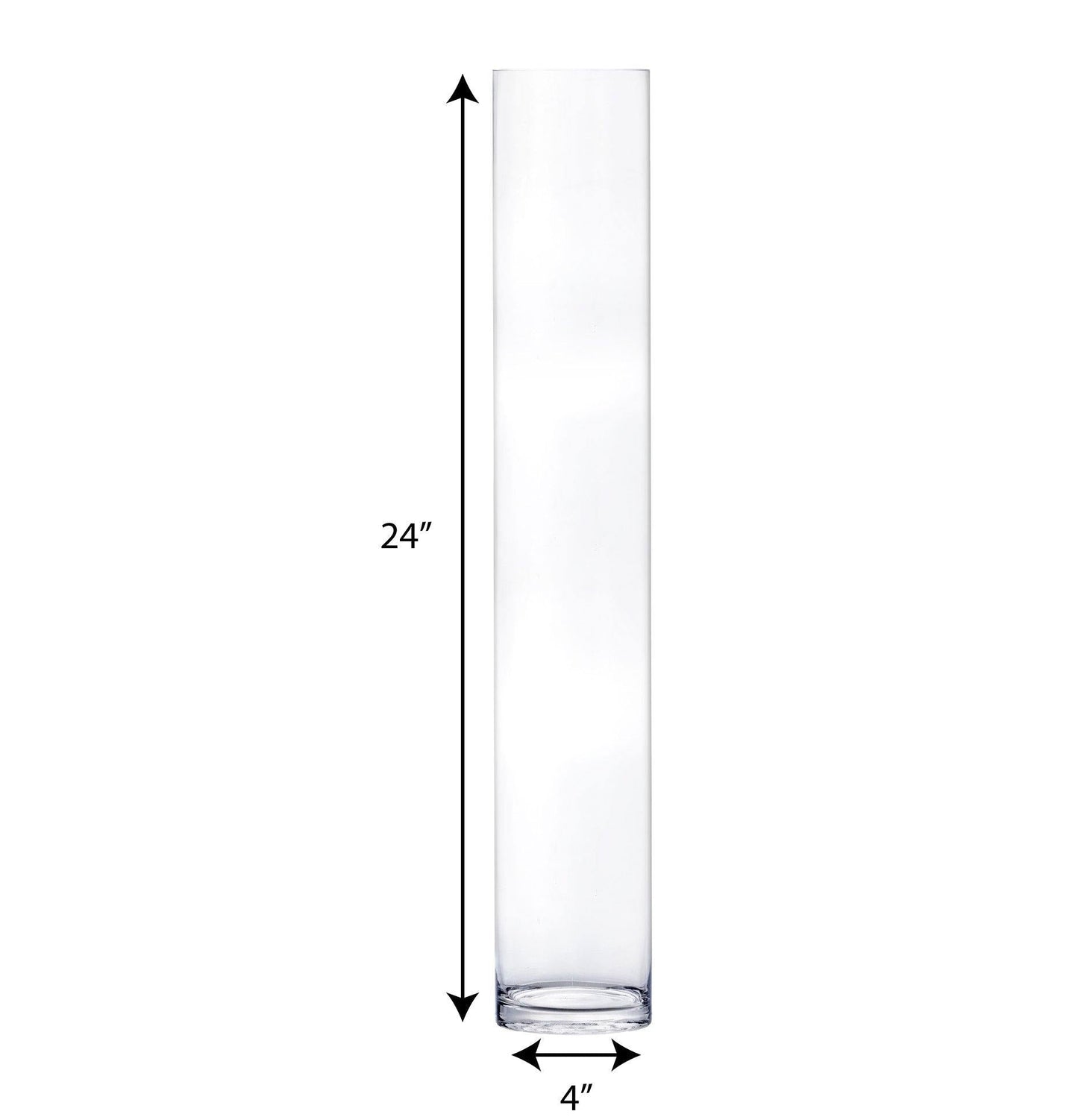 12 PCS Clear Glass Cylinder Vase D-4" H-24"